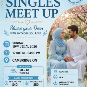 19th July Singles Meetup in Cambridge, ON