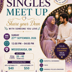 Singles meetup in Mississauga -September 27th, 2026